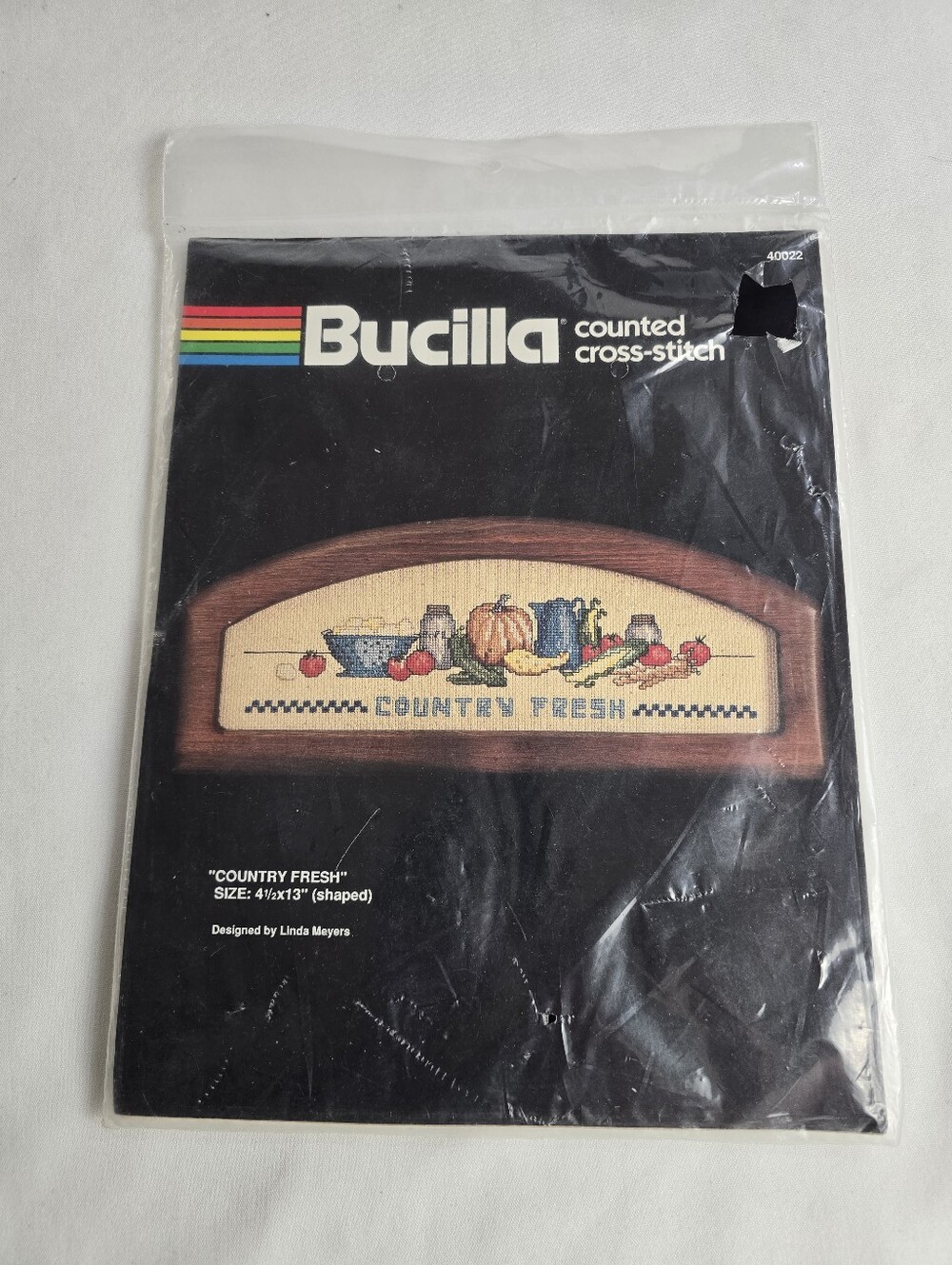 Vtg. Bucilla Country Fresh Counted Cross-Stitch Kit 4002 Cottagecore Vegetables